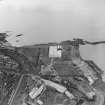 Ardrossan, general view, showing former Ardrossan Dry Dock and Shipbuilding Co. Inches Yard and Harbour Road.  Oblique aerial photograph taken facing south-east.