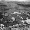 Palace of Engineering and Palace of Industries West, 1938 Empire Exhibition, Bellahouston Park, Glasgow, under construction.  Oblique aerial photograph taken facing south.