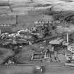 Tullis Russell and Co. Paper Mill, Glenrothes.  Oblique aerial photograph taken facing north. Auchmuty Mill, left, Power Station top, Rothes Bleachfield bottom and west edge of Rothes Mill on right.