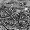 Kirkintilloch, general view, showing Forth and Clyde Canal and St Mary's Parish Church, Cowgate.  Oblique aerial photograph taken facing south.