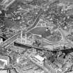 Paisley Abbey and George A Clark Town Hall, Gauze Street, Paisley.  Oblique aerial photograph taken facing north-east.