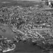 Aberdeen, general view, showing Waterloo Station and Victoria Dock.  Oblique aerial photograph taken facing north.  This image has been produced from a damaged negative.
