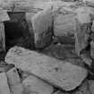 Excavation photograph: House2, Detail of wall recesses at E. end.
