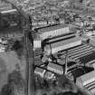 J and D Paton's Woollen Mill, Tillicoultry.  Oblique aerial photograph taken facing north.