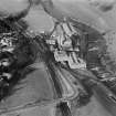 Springbank Carding and Spinning Mill, Dunblane.  Oblique aerial photograph taken facing north.  