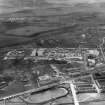 1938 Empire Exhibition, Bellahouston Park, Glasgow, under construction.  Oblique aerial photograph taken facing south.
