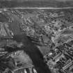 Harland and Wolff Shipbuilding Yard, Clydebrae Street, Govan, Glasgow.  Oblique aerial photograph taken facing south-east.  This image has been produced from a crop marked negative.