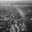 Harland and Wolff Shipbuilding Yard, Clydebrae Street, Govan, Glasgow.  Oblique aerial photograph taken facing north-west.  This image has been produced from a crop marked negative.