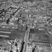 Edinburgh, general view, showing Waverley Station and General Register House.  Oblique aerial photograph taken facing north.