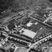 Ballantyne Brothers and Co. Ltd. March Street Mills, Peebles.  Oblique aerial photograph taken facing east.  This image has been produced from a crop marked negative.