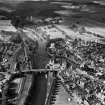 Peebles, general view, showing Tweed Bridge and Old Town.  Oblique aerial photograph taken facing west.