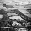 Knockespock House and Estate, Clatt.  Oblique aerial photograph taken facing east.  This image has been produced from a crop marked negative.