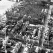 Salutation Hotel, South Street and Greyfriars Burial Ground, Perth.  Oblique aerial photograph taken facing south.  This image has been produced from a crop marked negative.