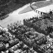 Perth, general view, showing Salutation Hotel, South Street and West Railway Bridge.  Oblique aerial photograph taken facing south.  This image has been produced from a crop marked negative.