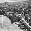 St Andrews, general view, showing Rusack's Hotel, Pilmour Links and North Street.  Oblique aerial photograph taken facing south-east.  This image has been produced from a crop marked negative.