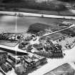 Huntly Arms Hotel, Charlestown Road and Cattle Market, Aboyne.  Oblique aerial photograph taken facing south-east.  This image has been produced from a crop marked negative.