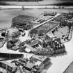 Huntly Arms Hotel, Charlestown Road and Cattle Market, Aboyne.  Oblique aerial photograph taken facing south.  This image has been produced from a crop marked negative.