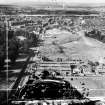 Falkirk, general view, showing Millars Garage, Callendar Road and Bellsmeadow.  Oblique aerial photograph taken facing west.  This image has been produced from a damaged and crop marked negative.