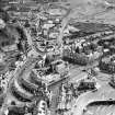 Oban, general view, showing Royal Hotel, Argyll Square and Old Parish Church, Crombie Street.  Oblique aerial photograph taken facing south.