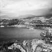 Oban, general view, showing North Pier and Pulpit Hill.  Oblique aerial photograph taken facing north-east.