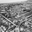 Ayr, general view, showing Carrick House, Carrick Road and Ayr St Columba Church, Midton Road.  Oblique aerial photograph taken facing north-west.