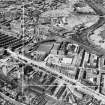 Edinburgh, general view, showing William Younger and Co. Ltd. Moray Park Maltings and Easter Road Stadium.  Oblique aerial photograph taken facing north.  This image has been produced from a crop marked negative.