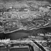Glasgow, general view, showing Barclay, Curle and Co. Ltd. Clydeholm Shipyard, South Street and Victoria Park.  Oblique aerial photograph taken facing north-east.  This image has been produced from a crop marked negative.