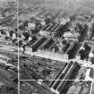 Glasgow, general view, showing Arbuckle, Smith and Co. Bonded Warehouse, Stanley Street and Kinning Park Goods Station.  Oblique aerial photograph taken facing north.  This image has been produced from a damaged and crop marked negative.