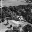 Invergowrie House, Ninewells, Dundee.  Oblique aerial photograph taken facing north-east.  This image has been produced from a crop marked negative.