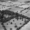 Invergowrie House and Farmstead, Ninewells, Dundee.  Oblique aerial photograph taken facing north-west.  This image has been produced from a crop marked negative.
