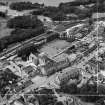 Fisher's Hotel, Atholl Road and Pitlochry Station, Pitlochry.  Oblique aerial photograph taken facing west.  This image has been produced from a crop marked negative.