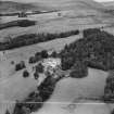 Balvarran House, Kirkmichael.  Oblique aerial photograph taken facing north.  This image has been produced from a crop marked negative.