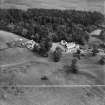 Balvarran House, Kirkmichael.  Oblique aerial photograph taken facing east.  This image has been produced from a crop marked negative.