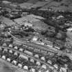 Barrhead, general view, showing West Arthurlie Bleach Works, Kelburn Street and Levern Crescent.  Oblique aerial photograph taken facing west.  This image has been produced from a crop marked negative.