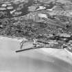 Kirkcaldy, general view, showing Kirkcaldy Harbour and Bennochy Cemetery.  Oblique aerial photograph taken facing west.