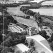 Saltoun Hall, Pencaitland.  Oblique aerial photograph taken facing south-west.  This image has been produced from a crop marked negative.