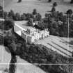 Saltoun Hall, Pencaitland.  Oblique aerial photograph taken facing north-east.  This image has been produced from a crop marked negative.