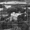 Saltoun Hall, Pencaitland.  Oblique aerial photograph taken facing north-west.  This image has been produced from a crop marked negative.