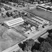 Lea Park Tea Room and Millars Garage, Callendar Road, Falkirk.  Oblique aerial photograph taken facing north-east.  This image has been produced from a crop marked negative.