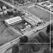 Lea Park Tea Room and Millars Garage, Callendar Road, Falkirk.  Oblique aerial photograph taken facing north-east.  This image has been produced from a crop marked negative.