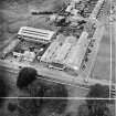 Millars Garage and Lea Park Tea Room, Callendar Road, Falkirk.  Oblique aerial photograph taken facing north.  This image has been produced from a crop marked negative.