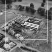 Millars Garage, Callendar Road and Cromwell Road West, Falkirk.  Oblique aerial photograph taken facing south.  This image has been produced from a crop marked negative.