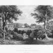 Engraved view of Donibristle, Fife.
Insc: 'James Stewart. Joseph Swan. Donibristle. The Seat of the Right Hon.ble  Earl of 
Moray. Fife-shire.'
Nelson Collection

