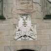 Detail of coat of arms above entrance.
