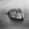 Bass Rock, North Berwick.  Oblique aerial photograph taken facing west.  This image has been produced from a damaged negative.