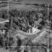 Eriska House, Isle of Eriska.  Oblique aerial photograph taken facing east.  This image has been produced from a crop marked negative.
