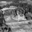 Eriska House, Isle of Eriska.  Oblique aerial photograph taken facing north-east.  This image has been produced from a crop marked negative.