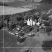 Innes House and Walled Garden, Elgin.  Oblique aerial photograph taken facing north.  This image has been produced from a crop marked negative.