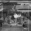 Innes House and Walled Garden, Elgin.  Oblique aerial photograph taken facing north.  This image has been produced from a crop marked negative.