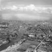 Glasgow, general view, showing Linthouse Shipyard and Meadowside Granary.  Oblique aerial photograph taken facing east.
